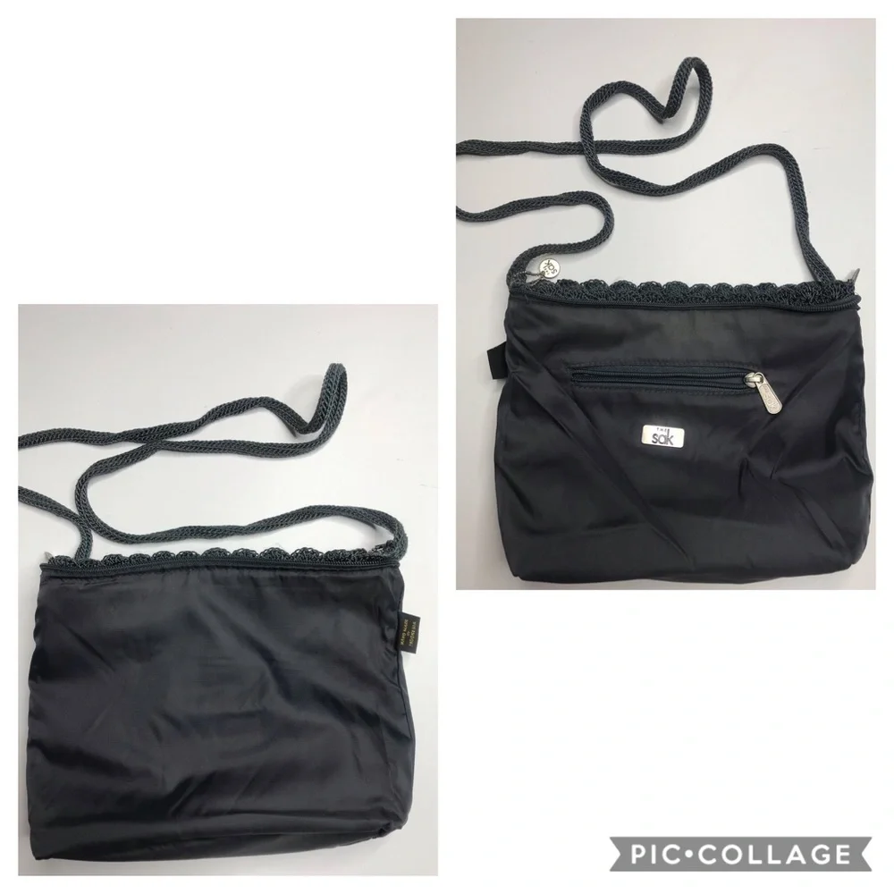 The Sak grey crochet crossbody bag purse